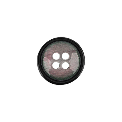 Italian Pink, Green and Smoke 4-Hole Domed Button - 24L/15mm
