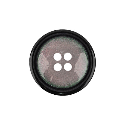 Italian Pink, Green and Smoke 4-Hole Domed Button - 36L/23mm