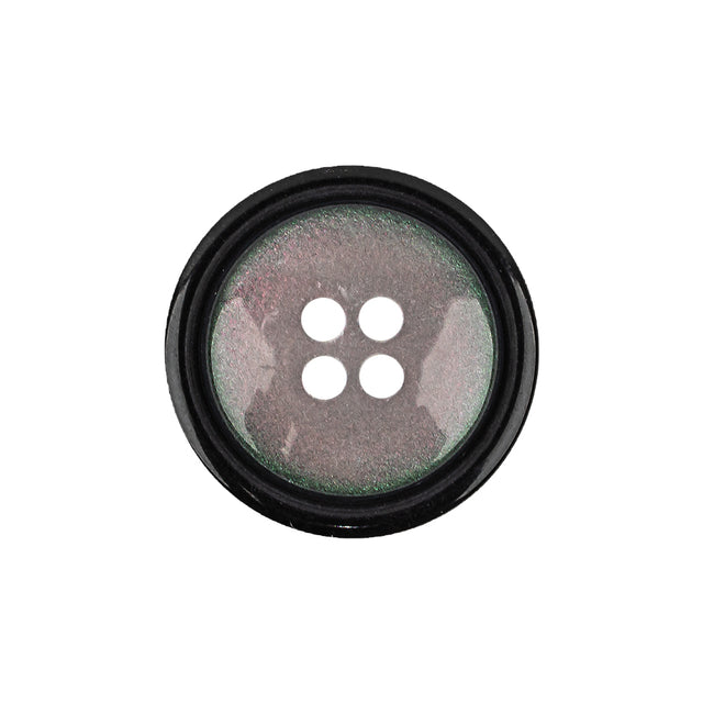 Italian Pink, Green and Smoke 4-Hole Domed Button - 36L/23mm