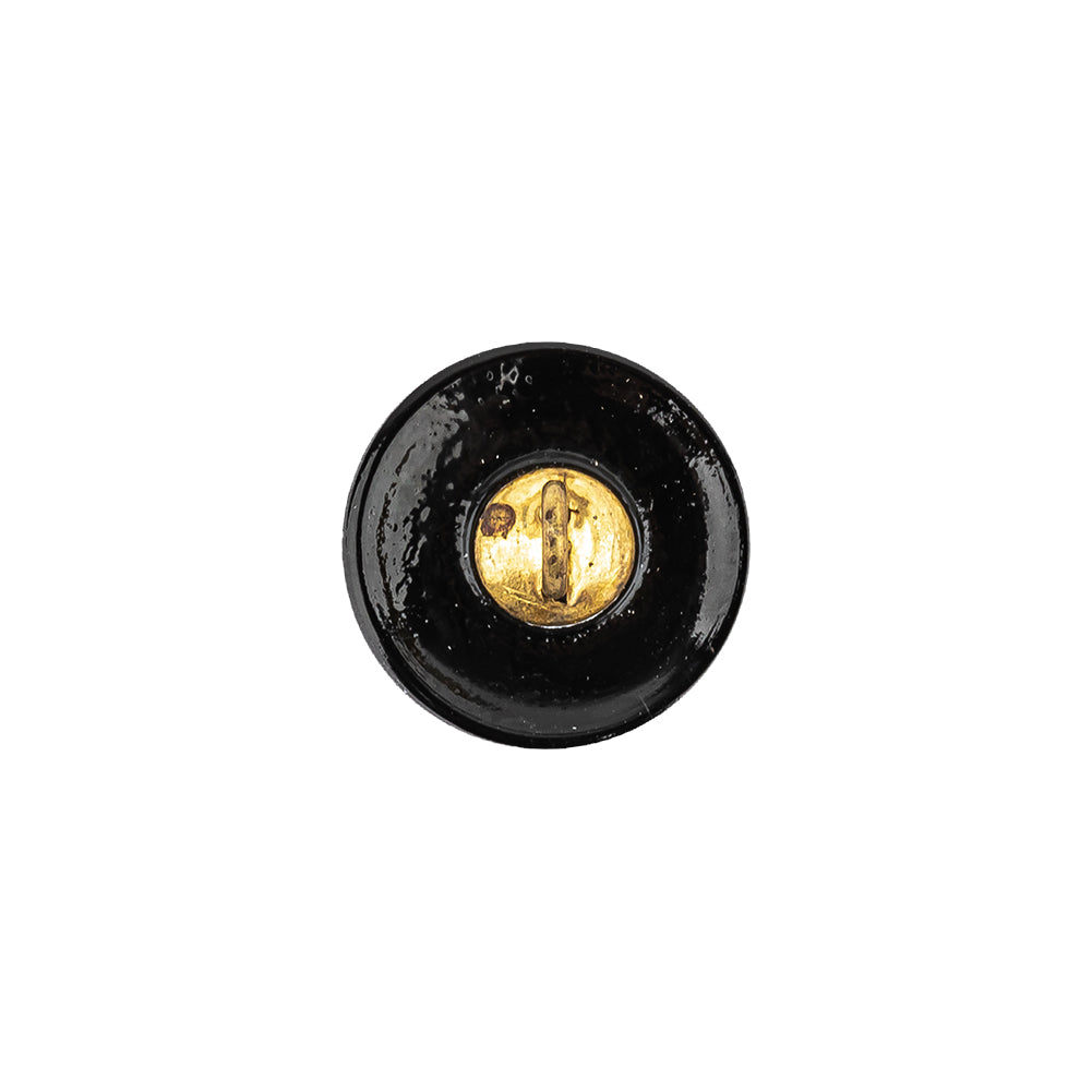 Vintage Black Classical Shank Back Glass Button - 22L/14mm Detail