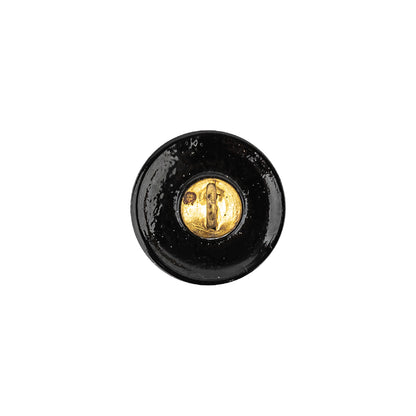 Vintage Black Classical Shank Back Glass Button - 22L/14mm Detail