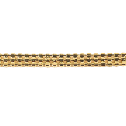 Vintage Three Row Gold Tone Rhinestones on Metal Mesh Trimming - 0.375" Detail