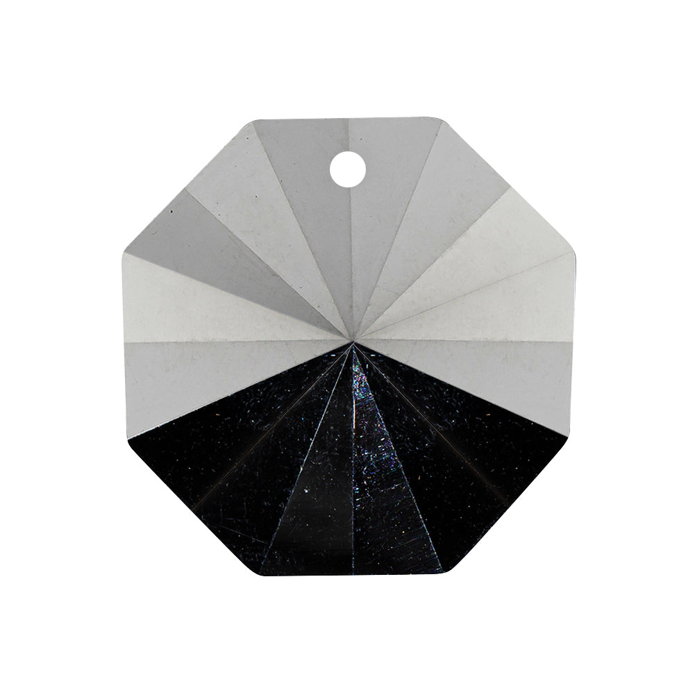 Vintage Swarovski Crystal Reverse Mirror Coated Faceted Pendant - 1.0625" x 1.0625" Detail