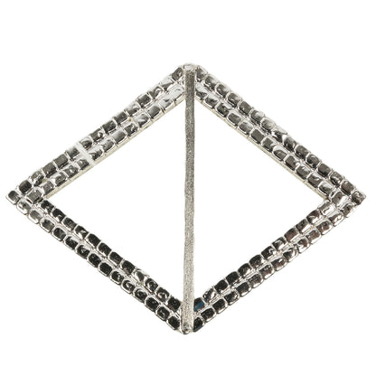 Vintage Czech Crystal Rhinestones and Silver Metal Diamond Slider - 3.25" x 4.375" Detail