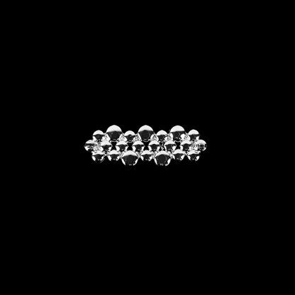 Vintage Czech Crystal Rhinestones and Silver Metal Abstract Ornament - 2.125" x 0.75" Folded