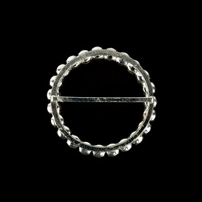 Vintage Czech Pearl and Silver Metal Slider - 2.875" x 2.875" Folded