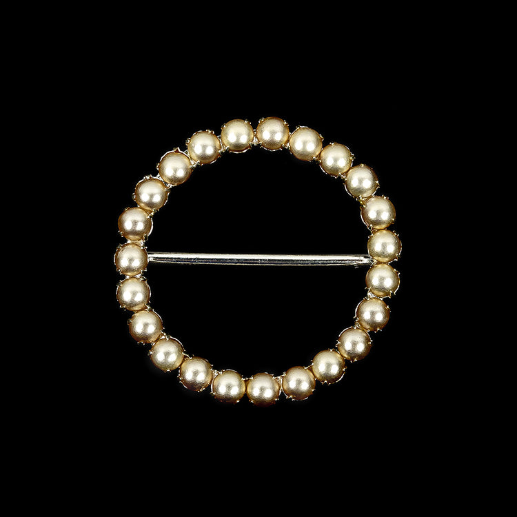 template--26688905969737__main-Vintage Czech Pearl and Silver Metal Slider - 2.875" x 2.875"