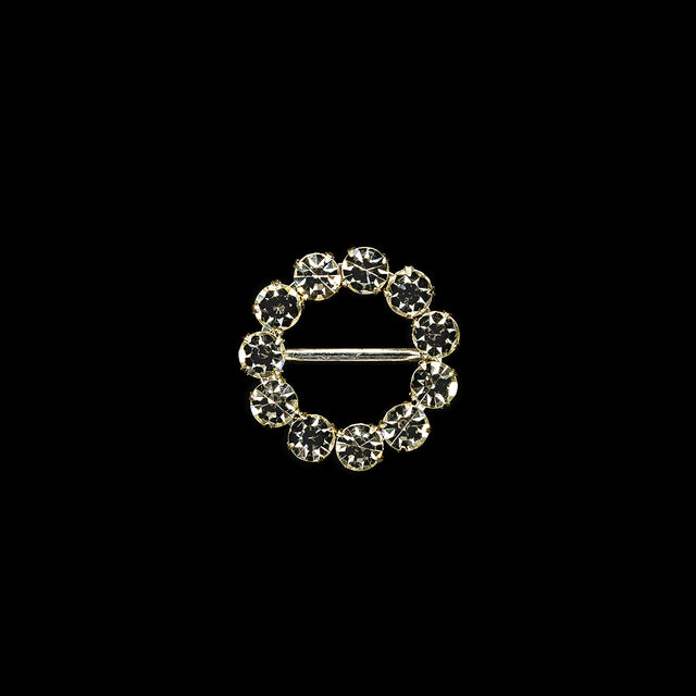 Vintage Czech Crystal Rhinestones and Silver Metal Slider - 1.625" x 1.625"