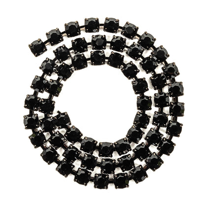 Vintage Czech Jet Rhinestones and Gunmetal Trim - SS29/6.14MM Full