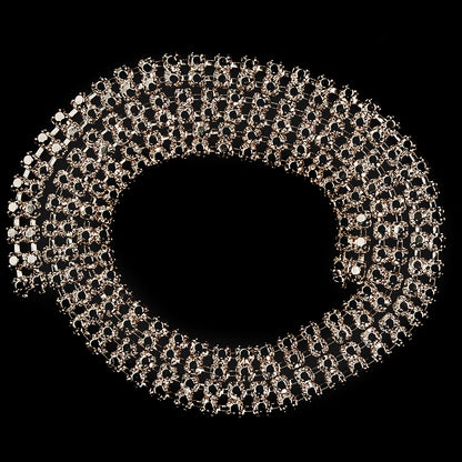 Vintage Two Row Silver Czech Rhinestones and Silver Metal Trim - SS12/3.2MM Full