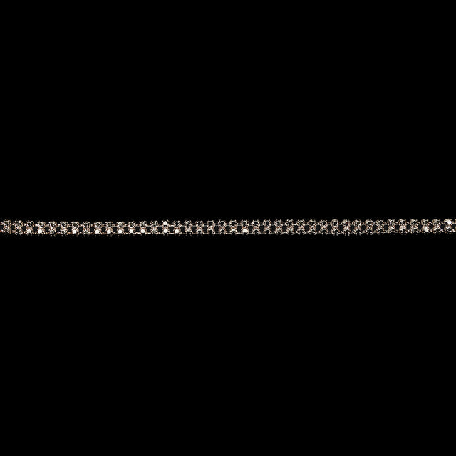 Vintage Two Row Silver Czech Rhinestones and Silver Metal Trim - SS12/3.2MM