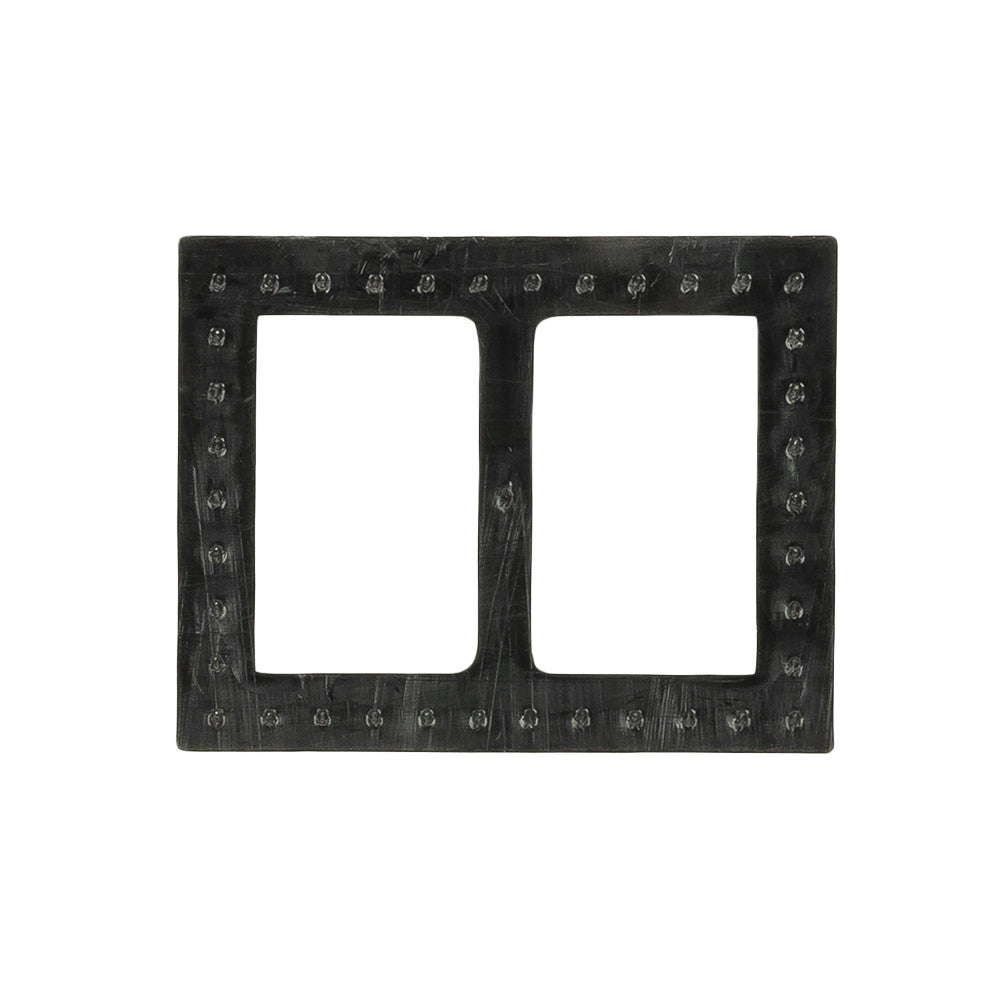 Vintage Crystal Rhinestones and Black Rectangular Plastic Slider - 1.375" x 1.75" Detail