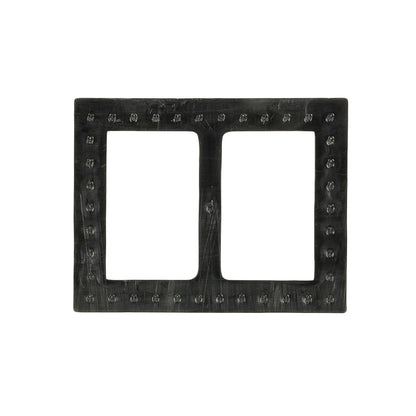 Vintage Crystal Rhinestones and Black Rectangular Plastic Slider - 1.375" x 1.75" Detail