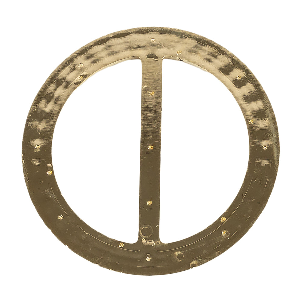 Vintage Crystal Rhinestones and Gold Circular Plastic Slider - 2.625" Detail
