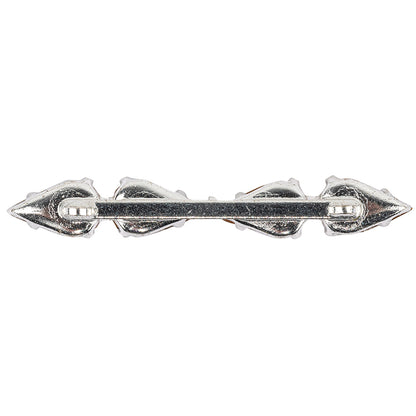 Vintage Swarovski Crystal and Silver Metal Pear Cut Sew-on Ornament - 2.25" x 0.375" Detail