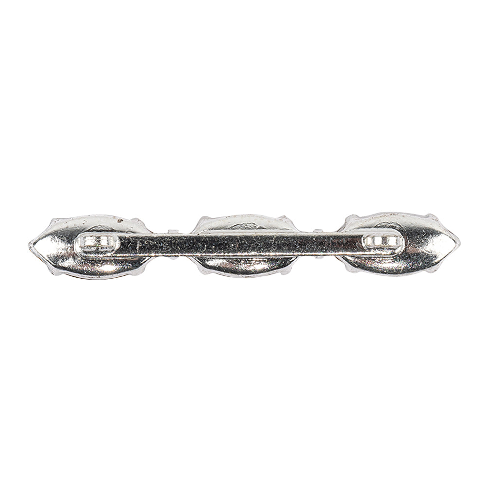 Vintage Swarovski Crystal and Silver Metal Marquis Cut Sew-on Ornament - 1.75" x 0.375" Detail