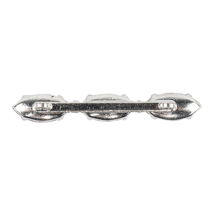 Vintage Swarovski Crystal and Silver Metal Marquis Cut Sew-on Ornament - 1.75" x 0.375" Detail