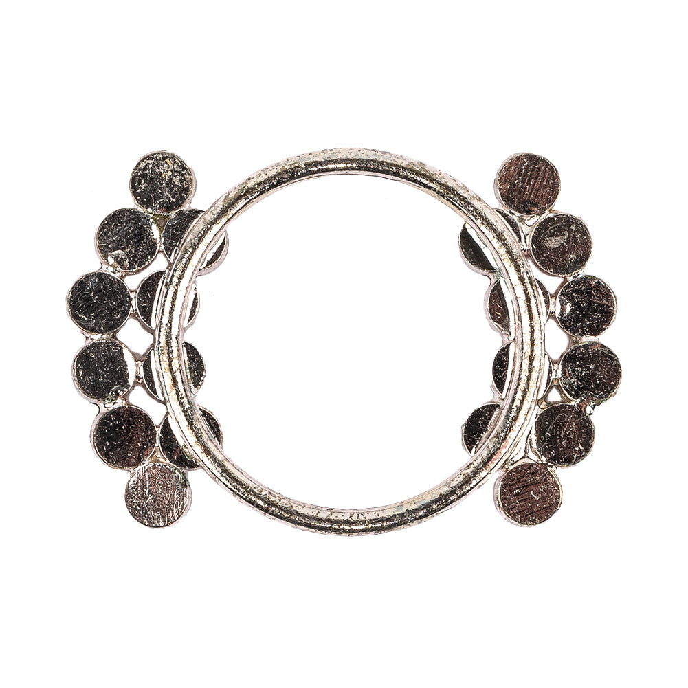 Vintage Swarovski Crystal Rhinestones and Silver Metal Abstract Buckle - 1.625" x 1.125" Detail