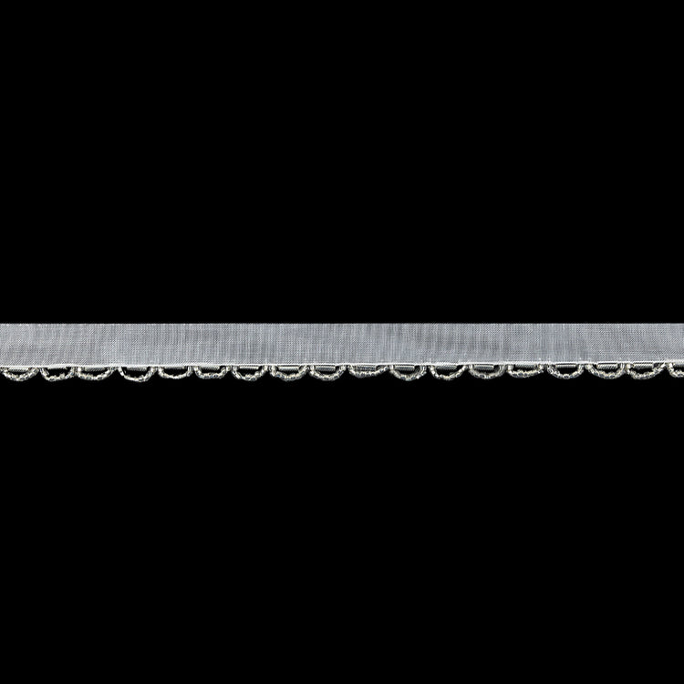 template--25130090922057__main-Vintage White and Silver Lined Seed and Bugle Beaded Scalloped Trim - 0.75"