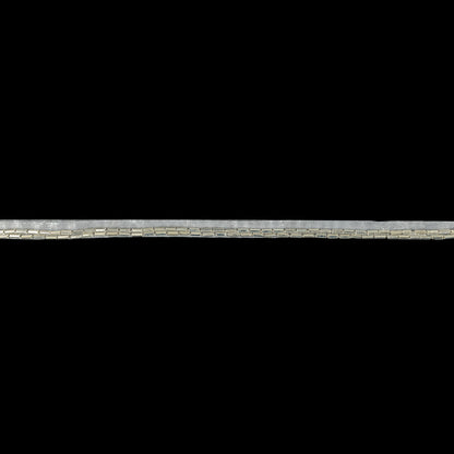 Vintage Silver Lined 2 Row Bugle Beads on White Trimming - 0.357"