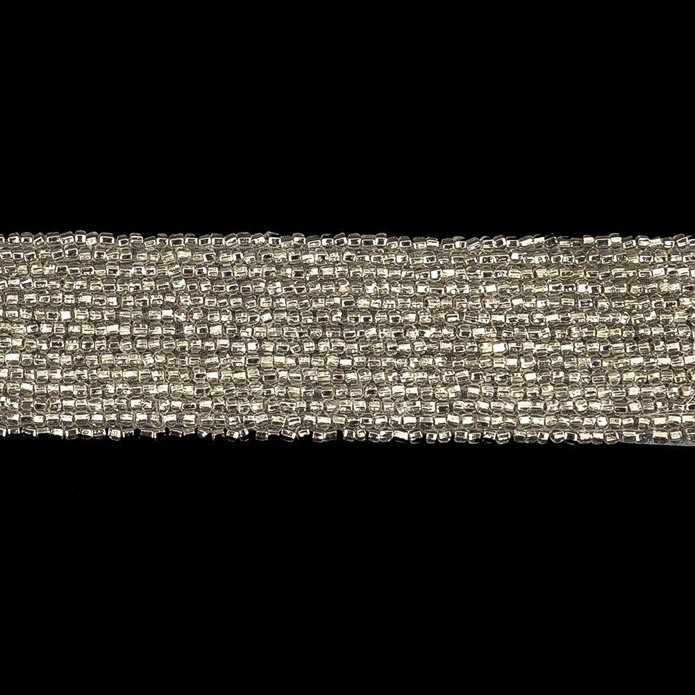 Vintage Fancy 14 Row Silver-lined Bugle Beaded Trimming - 1" Detail