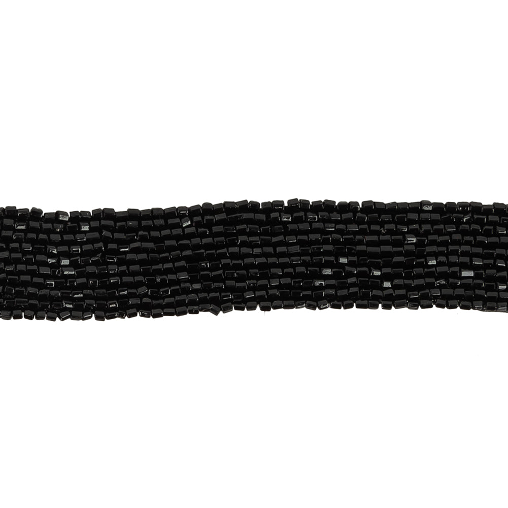 Vintage Fancy 10 Row Black Bugle Beaded Trimming - 0.75" Detail