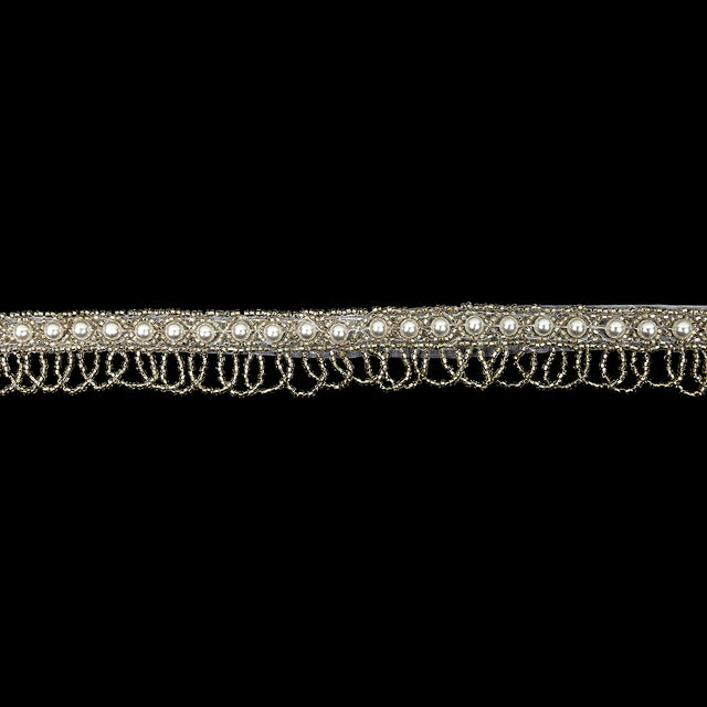 Vintage Fancy Pearl Beaded Fringe - 1"