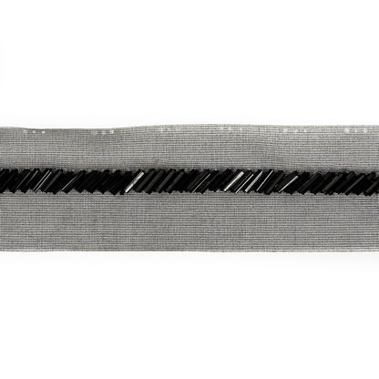 Vintage Black Bugle Beaded Trim - 0.25" Detail