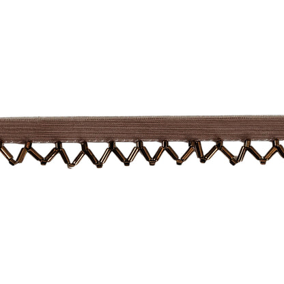 Vintage Bronze and Brown Scalloped Beaded Fringe Trim - 0.5" Detail