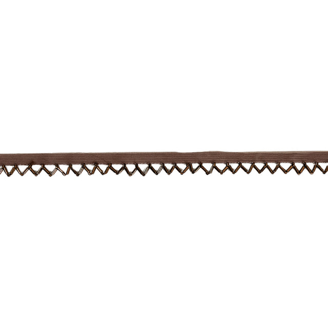 Vintage Bronze and Brown Scalloped Beaded Fringe Trim - 0.5"