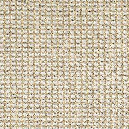 Vintage Metallic Gold and Crystal Rhinestones Fabric Backed Trim - 6" Detail
