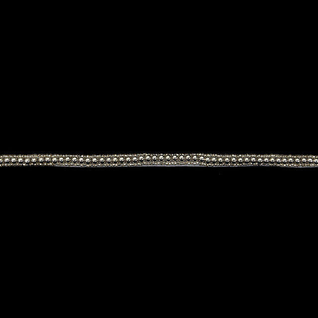 Vintage One Row Silver Ball and Silver Lined Seed Beaded Trimming - 0.25"
