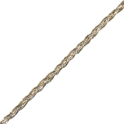 Vintage Metallic Silver Braided Trim - 0.25" Detail
