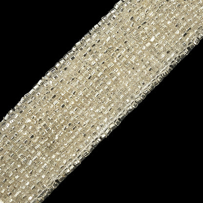 Vintage Silver 14-Row Glass Seed Beaded Trim - 1" Detail