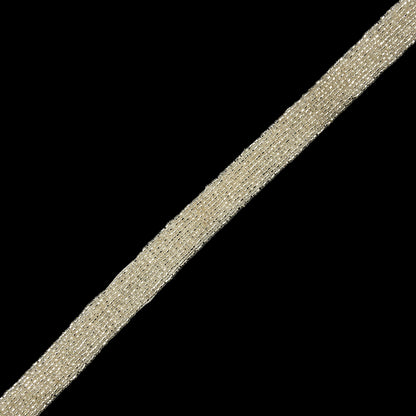 Vintage Silver 10-Row Glass Seed Beaded Trim - 0.875"