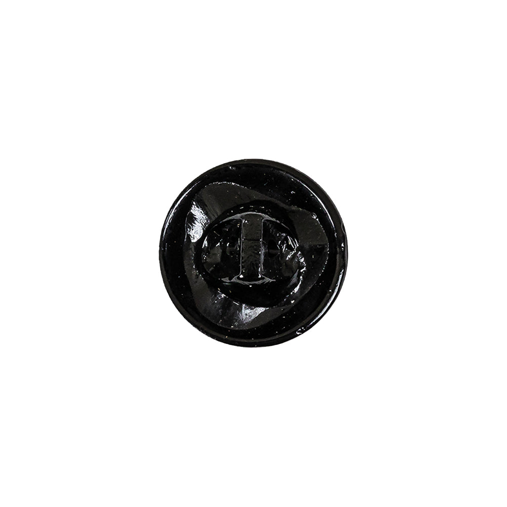 Vintage Jet Knotted Shank Back Glass Button - 22L/14mm Detail