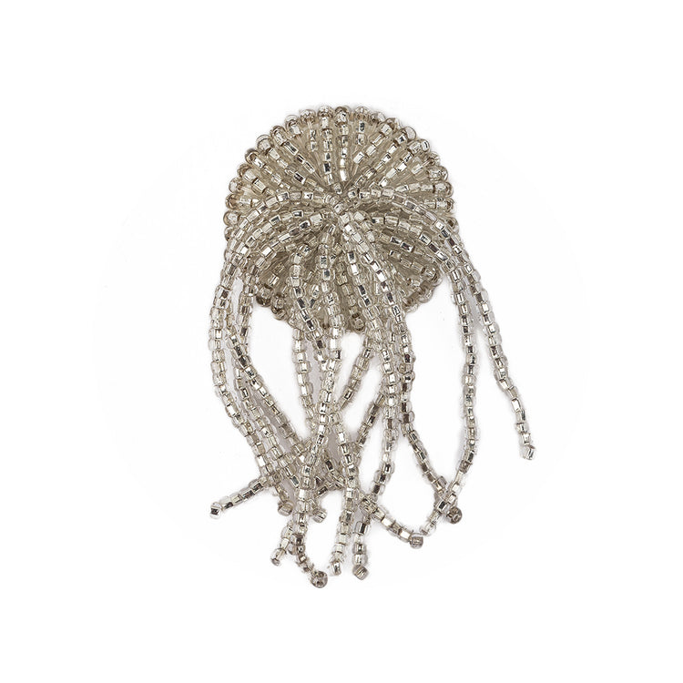 template--25130090922057__main-Vintage Silver-lined Beaded Tassel Button - 44L/28mm