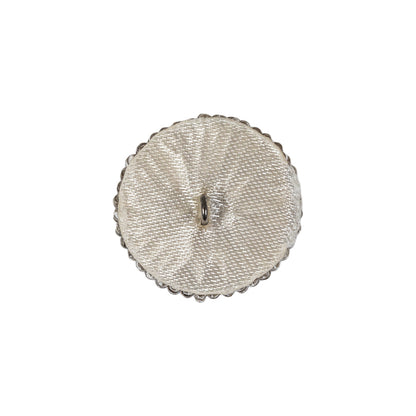 Vintage Silver Lined Seed Beaded Domed Shank Back Button - 32L/20mm Detail