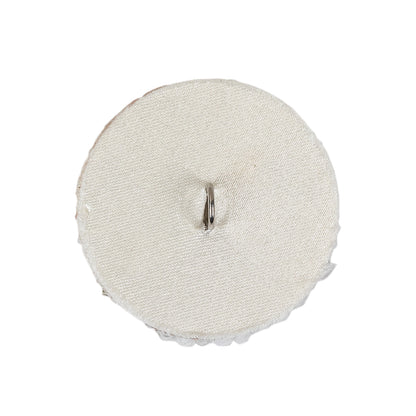 Vintage Satin White Seed Beaded Shank Back Button - 42L/27mm Detail