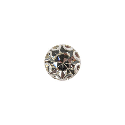 Vintage Swarovski Crystal Rhinestone and Silver Edged Self Back Button - 18L/11.5mm