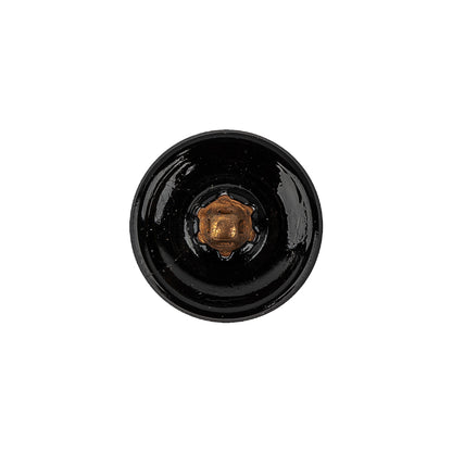 Vintage Jet Faceted Glass Button with Matte Black Center - 28L/18mm Detail