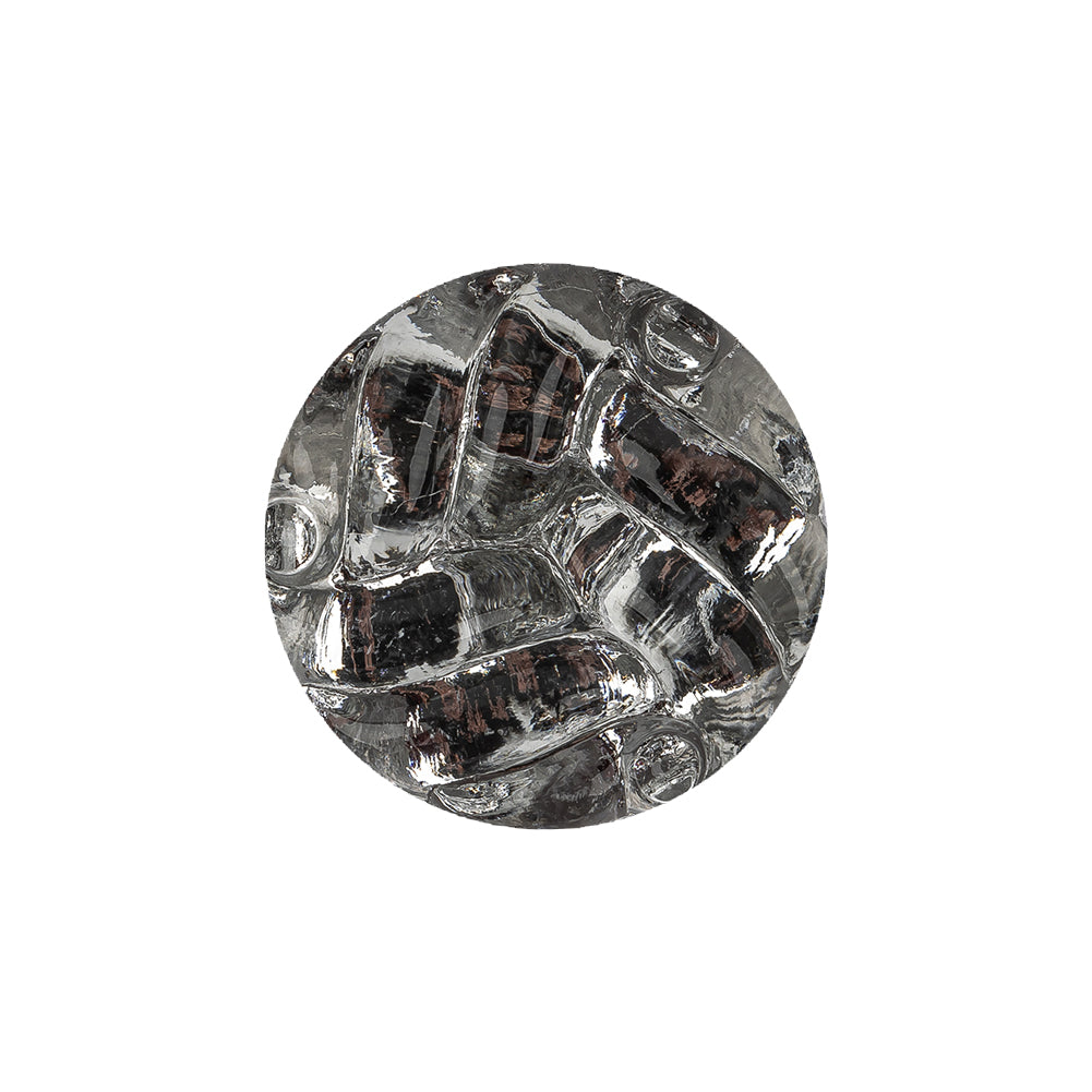 Vintage Twist Glass Shank Back Button with Silver Backing - 34L/21.5mm