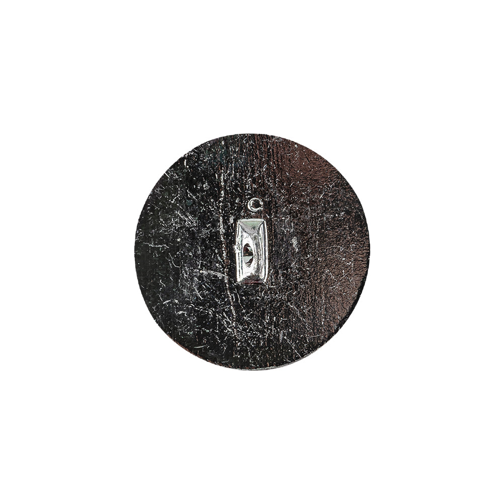 Vintage Silver Textured Shank Back Metal Button with Clustered Crystal Rhinestones - 32L/20mm Detail