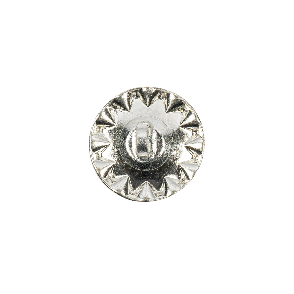 Vintage Crystal Rhinestones and Silver Metal Shank Back Button With No Center - 24L/15mm Detail