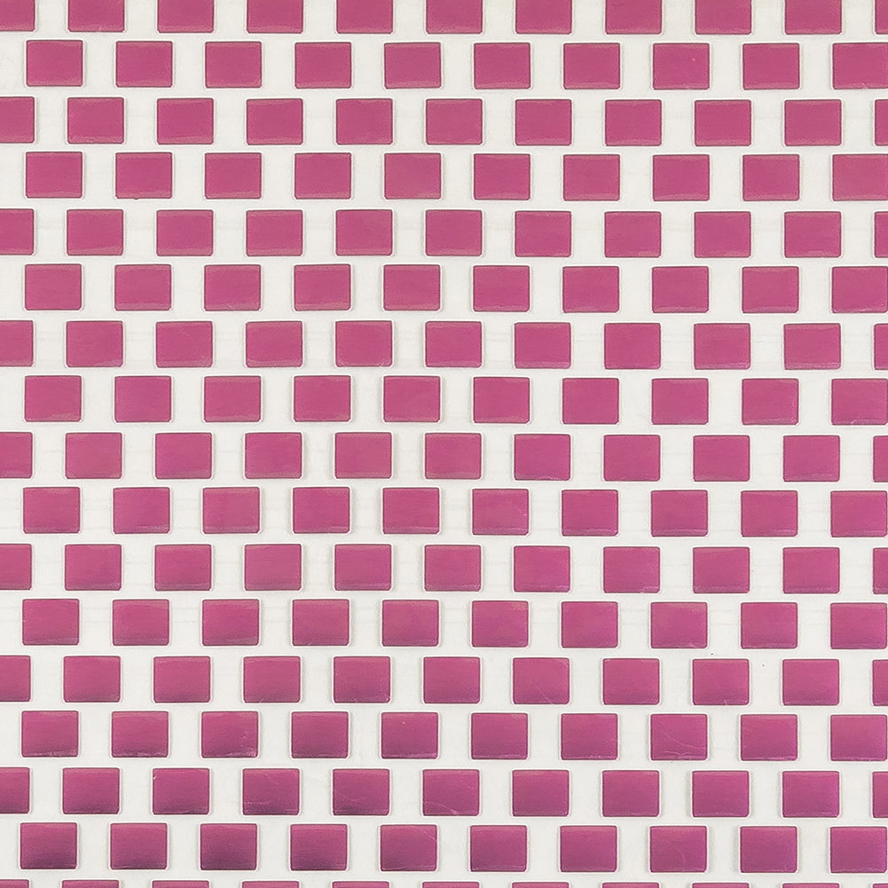 Vintage Metallic Pink Square Bricks Iron-On Film - 4" Detail