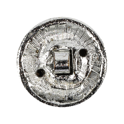 Vintage Swarovski Clustered Crystal Rhinestones and Shiny Silver Metal Circular Shank Back Button - 28L/18mm Detail
