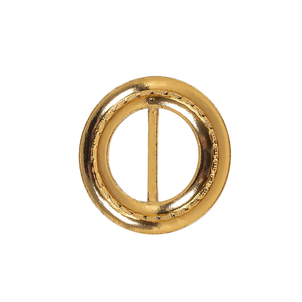 Vintage Gold Classical Swirls Round Slider with Faceted Silver Band - 2" x 2" Full