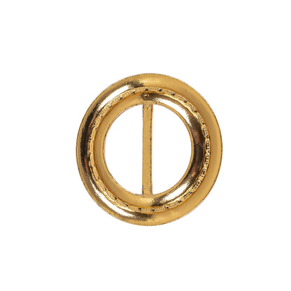 Vintage Gold Classical Swirls Round Slider with Faceted Silver Band - 2" x 2" Full