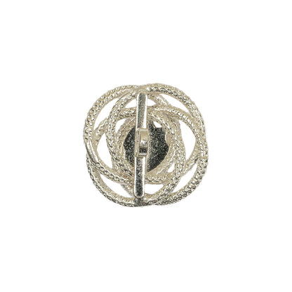 Vintage Crystal Rhinestone Floral Centered Open Framework Shank Back Button - 32L/20mm Detail