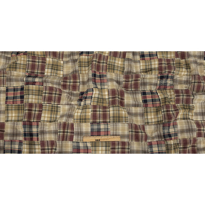 Patchwork Cotton Madras - Olive, Red and Blueberry Plaid Full